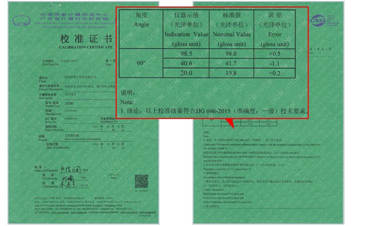 LS197計(jì)量證書